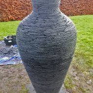 Stacked slate vase sculpture