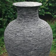Slate vase sculpture