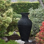 Slate garden vase sculpture